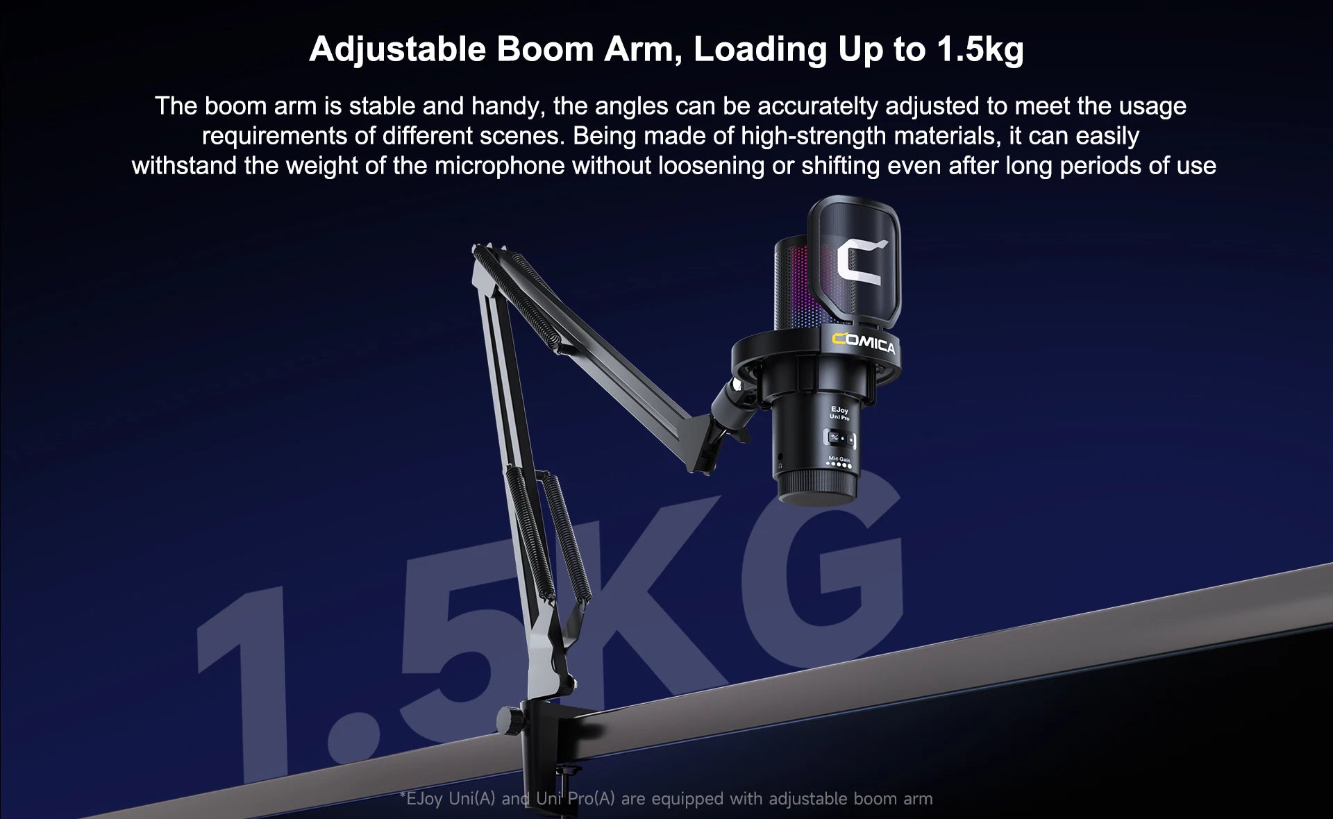 COMICA Uni Pro Wireless USB Gaming Microphone for PC Laptop Smartphone Noise Cancellation Condenser Mic with RGB Lights