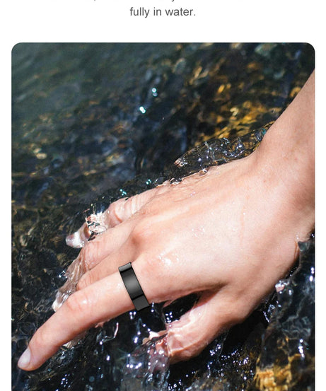 R09 Smart Ring Men Women with Charging Case,Heart Rate Blood Oxygen,Skin Temperature Monitor,5ATM Waterproof For Android iOS