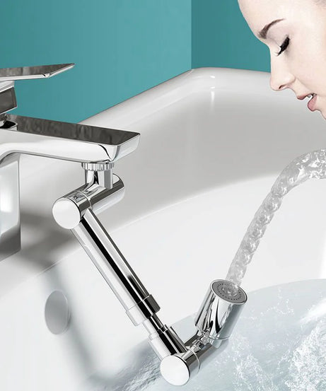 1440° Rotatable Scalable Metal Faucet Bathroom Tap Splash-proof Bubbler Kitchen Faucet Filter Nozzle Tap Saving Water Extender
