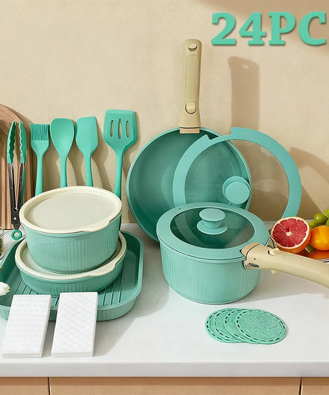 Pots and Pans Set, Nonstick Cookware Set Detachable Handle, Induction Kitchen Cookware Sets , RV Cookware Set, Oven Safe