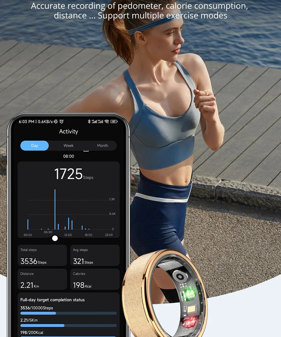 COLMI R10 Smart Ring with Charging Case for Men Women, Health and Sleep Monitor, 5ATM Waterproof, Multi-sport Mode