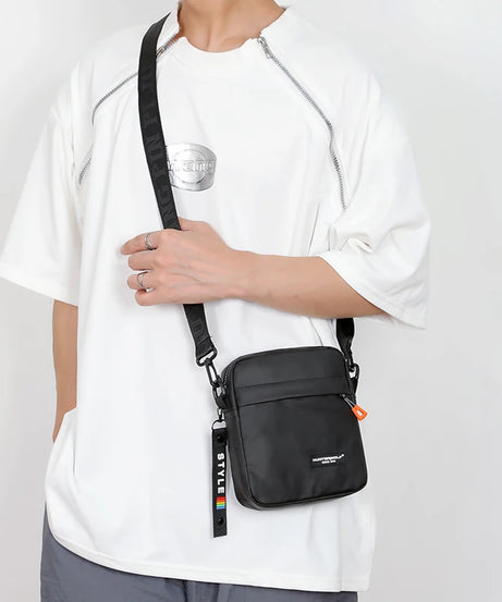 Simple Mini Men Crossbody Bag For Phone Side Bag Casual Waterproof PU Leather Shoulder Bag Business Small Messenger Sling Bags