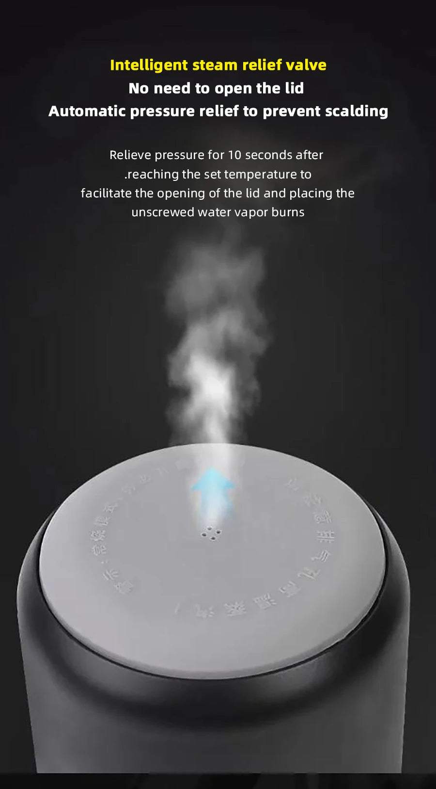 Electric Kettle 12V24V Portable Car Heating Cup 500ml Travel Heating Touch Screen Intelligent Adjustable Temperature Thermal Cup