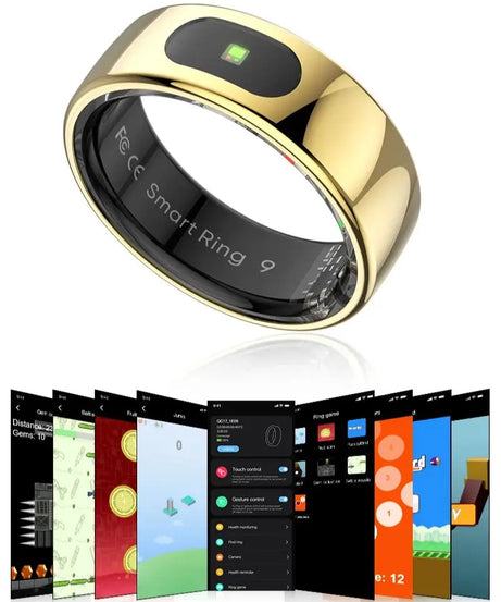 R08 Smart Ring For Men Women Touch Control Function Health Monitor IP68 5ATM Waterproof Skin Temperature Measure Smart Ring New