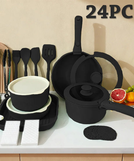 Pots and Pans Set, Nonstick Cookware Set Detachable Handle, Induction Kitchen Cookware Sets , RV Cookware Set, Oven Safe