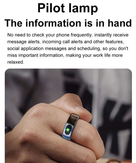 R08 Smart Ring For Men Women Touch Control Function Health Monitor IP68 5ATM Waterproof Skin Temperature Measure Smart Ring New