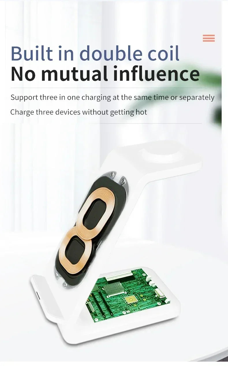 3 in 1 100W Travel Wireless Chargers For Samsung Galaxy S24/S23 Watch 7/6 Classic 5/4/3/2 Ultra Buds 3/2 Pro Plus Fast Charging