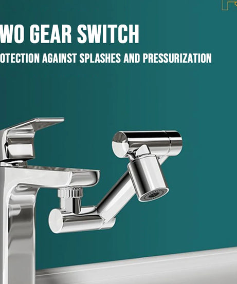 1440° Rotatable Scalable Metal Faucet Bathroom Tap Splash-proof Bubbler Kitchen Faucet Filter Nozzle Tap Saving Water Extender