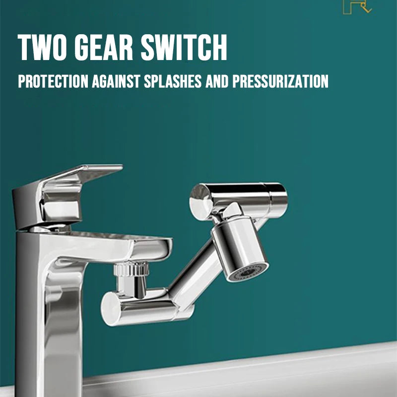 1440° Rotatable Scalable Metal Faucet Bathroom Tap Splash-proof Bubbler Kitchen Faucet Filter Nozzle Tap Saving Water Extender