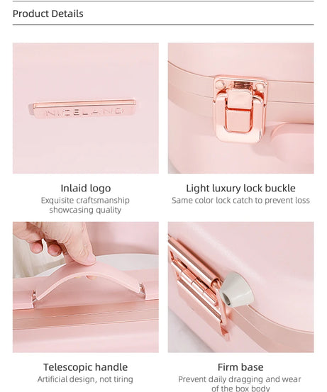 Lighted Makeup Case with Mirror - Portable Travel Makeup Organizer with LED Mirror, 3 Light Settings, Rechargeable Makeup Bag w