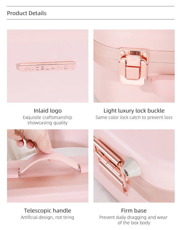 Lighted Makeup Case with Mirror - Portable Travel Makeup Organizer with LED Mirror, 3 Light Settings, Rechargeable Makeup Bag w