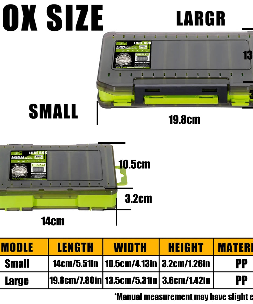 Fishing Tackle Box 14 Compartments Fishing Accessories Lure Hook Storage Case Double Sided Fishing Tool Organizer Boxes