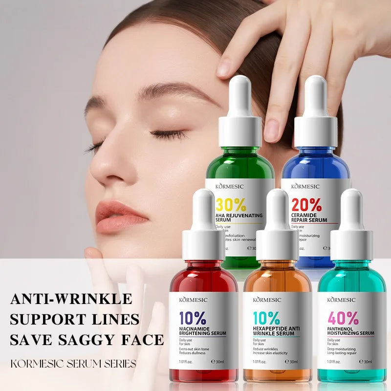 AHA Rejuvenation Niacinamide Brightening Face Serum Hexapeptide Ceramide Panthenol  Essence Anti Wrinkle Nourishing Skin Care