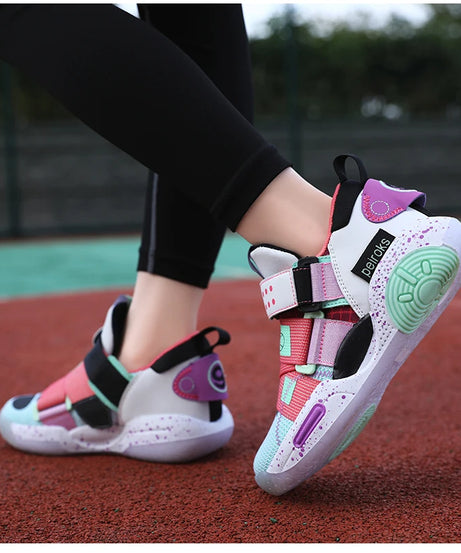 2024 New Children's Basketball Shoes For Boys Girls Non-slip Kids Sport Shoes Lightweight Outdoor Sneakers Trainers Footwear