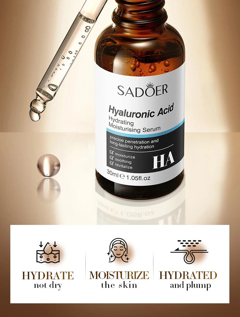 1/3pcs SADOER Salicylic Acid Centella Asiatica Hyaluronic Acid Serum for Face Moisturizing Hydrating Facial Essence 30ml