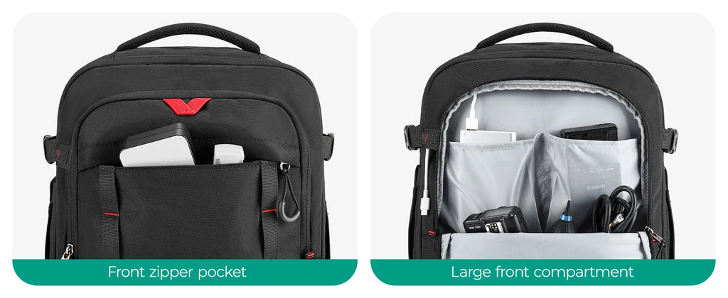 BAGSMART Rolling Camera Bag Photographer Backpack for DSLRs Professional Roller Photo Bags Photographic Rolling Travel Suitcase