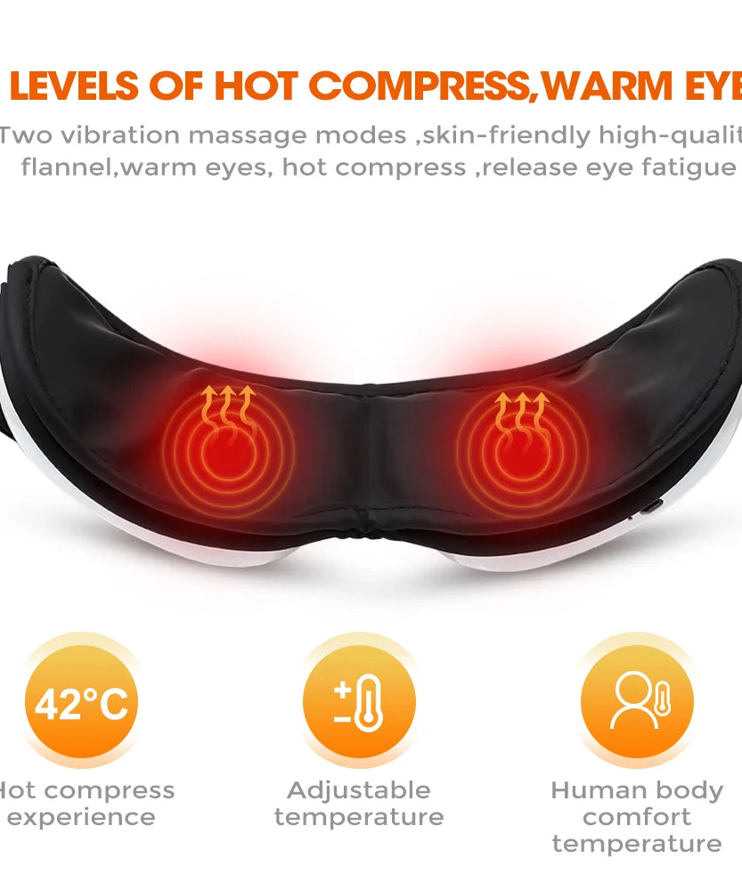 Eye Massager with Heat Smart Eye Care Device with Music for Migraines Relax Reduce Eye Strain Dark Circles Eye Bag Improve Sleep