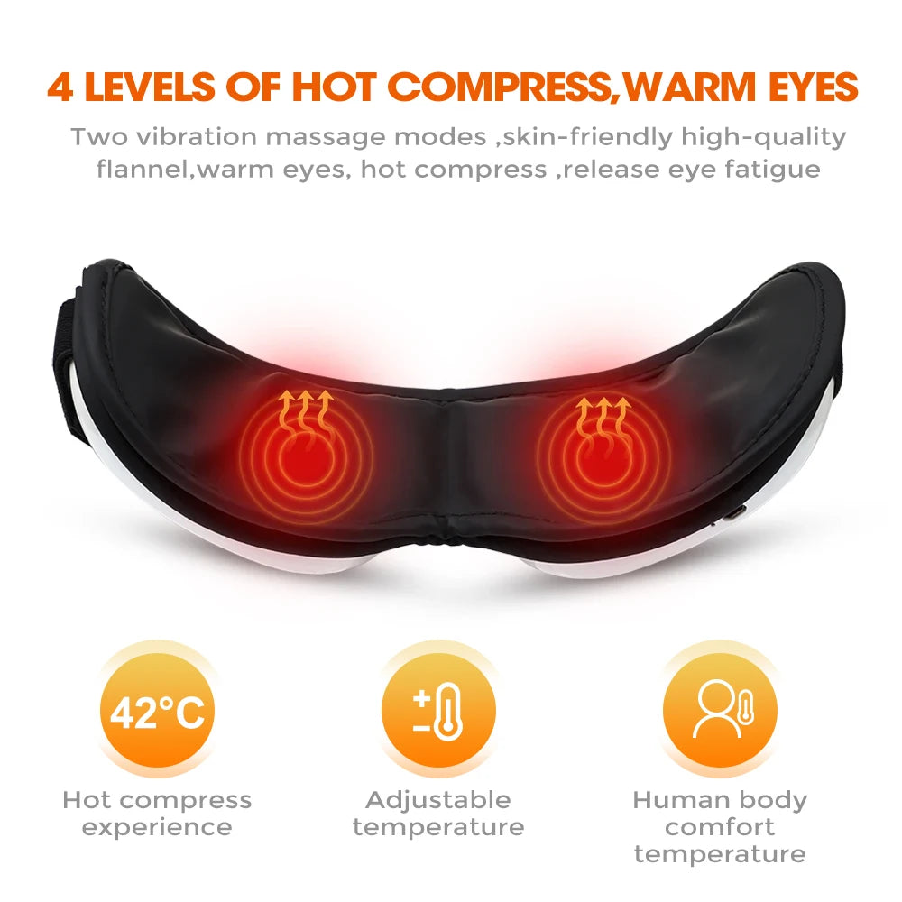Eye Massager with Heat Smart Eye Care Device with Music for Migraines Relax Reduce Eye Strain Dark Circles Eye Bag Improve Sleep