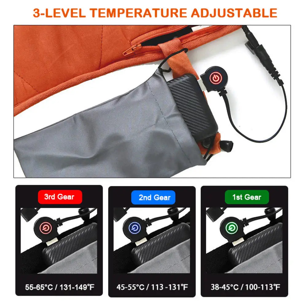 USB Heating Sleeping Mat,Outdoor Electric Heating Pads,3-Level Adjustable,Camping Tent Sleeping Mattress,Thermalpad Foot Warmer