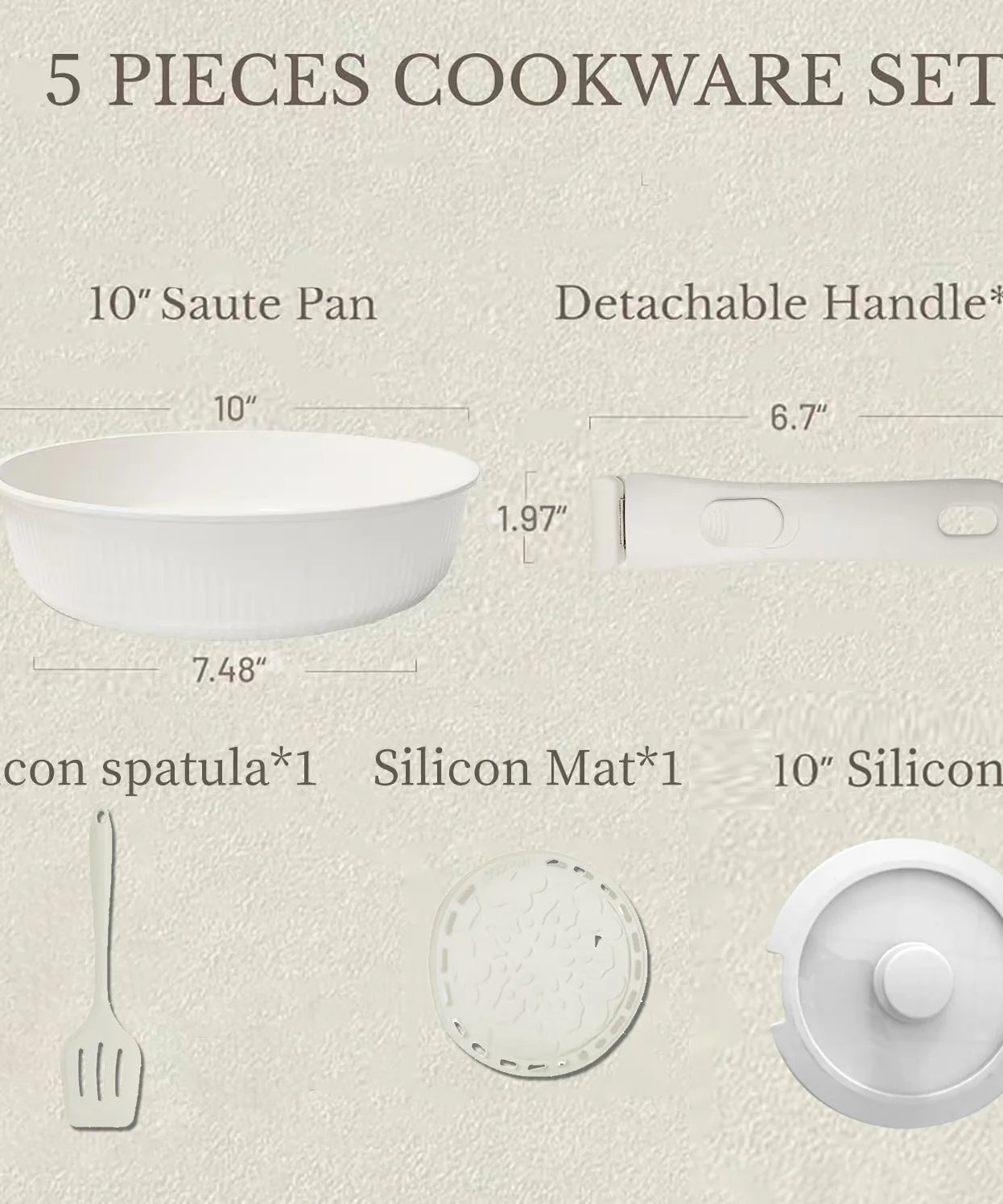 Pots and Pans Set, Nonstick Cookware Set Detachable Handle, Induction Kitchen Cookware Sets , RV Cookware Set, Oven Safe