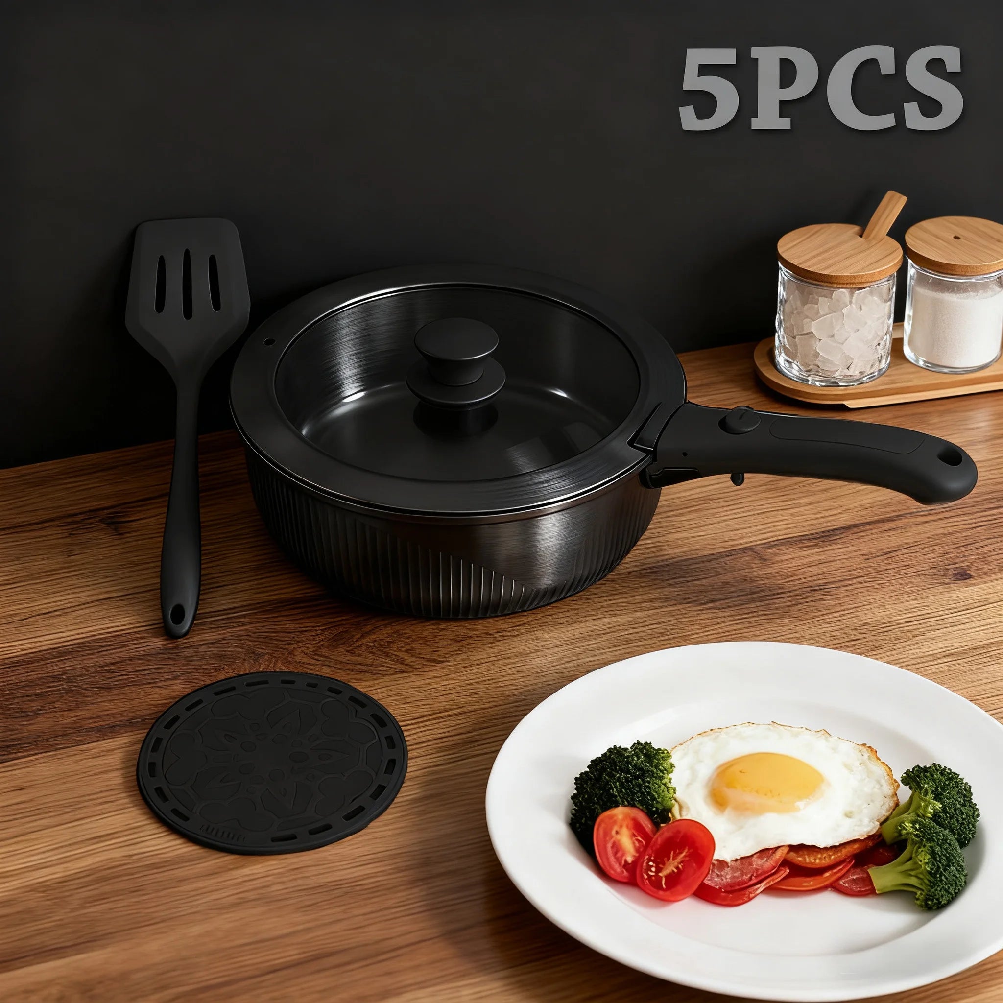 Pots and Pans Set, Nonstick Cookware Set Detachable Handle, Induction Kitchen Cookware Sets , RV Cookware Set, Oven Safe