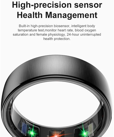 Uhoofit R10 Smart Ring with Charging Case Men Women Health Heart Rate Sleep Monitor IP68 & 5ATM Waterproof Multi-sport Mode