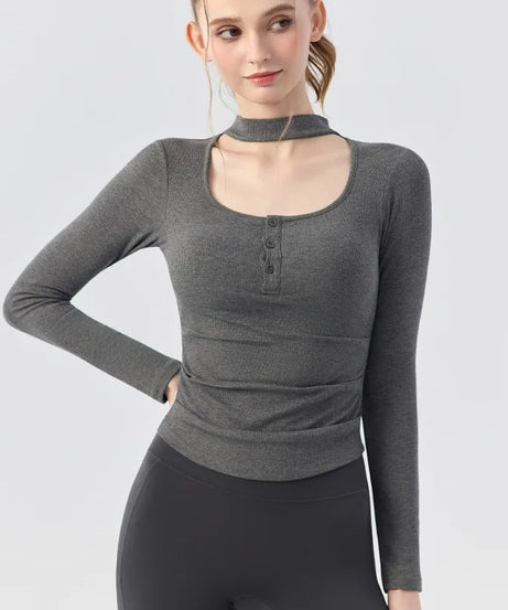 Gym Women Sports Tops Yoga Fitness Long Sleeves Breathable Comfort Workout Clothing Running Gym Pilates Yoga Shirts with Chest