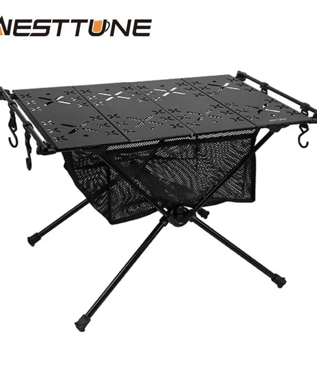 WESTTUNE Camping Folding Table Portable Aluminum Alloy Lightweight Table with Accessories Multifunctional Outdoor Table