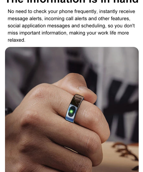 R08 Smart Ring For Men Women Touch Control Function Health Monitor IP68 5ATM Waterproof Skin Temperature Measure Smart Ring New