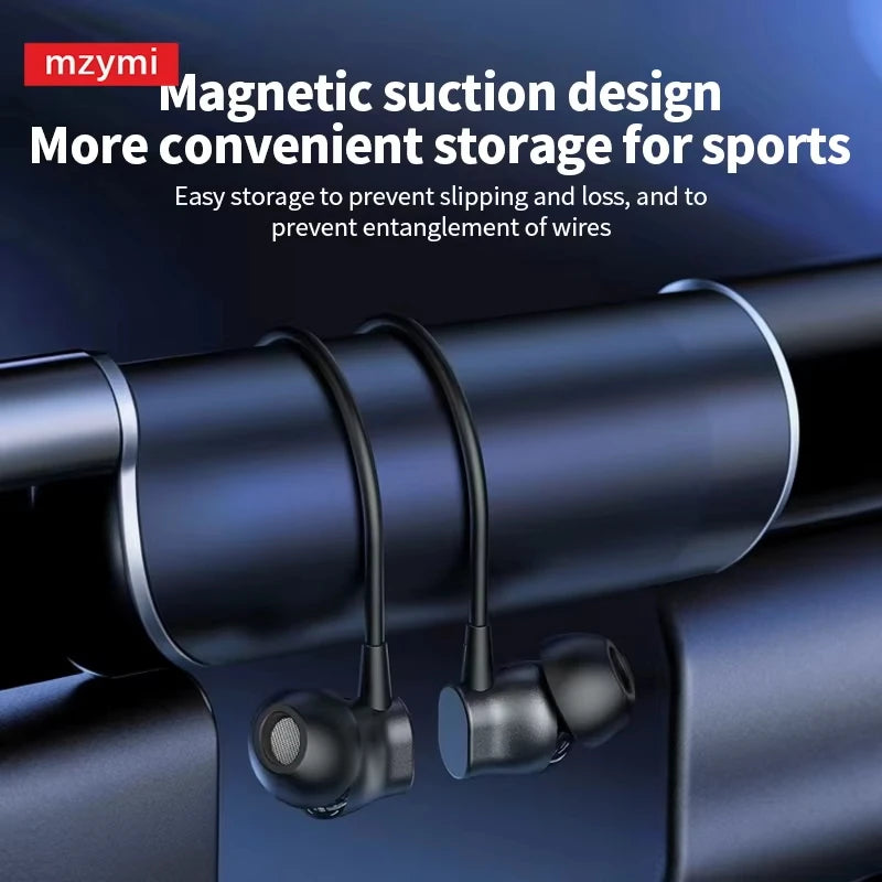 MZYMI BS09 Neckband Earbuds Wireless Bluetooth5.3 Noise Reduction Headphones HiFi Stereo Earphones Waterproof Headset With Mic