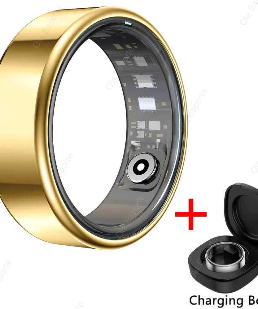 2025 New Smart Ring Men Women, Heart Rate Blood Oxygen and Sleep Monitor Smartring IP68 & 5ATM Waterproof, Multi-sport Mode Ring