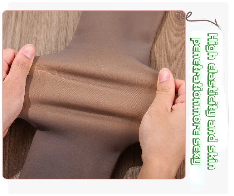 Thick Thermal Stockings Woman Warm Winter Sexy Translucent Velvet Tights Pantyhose Female High Waist Elastic Fleece Tights Women