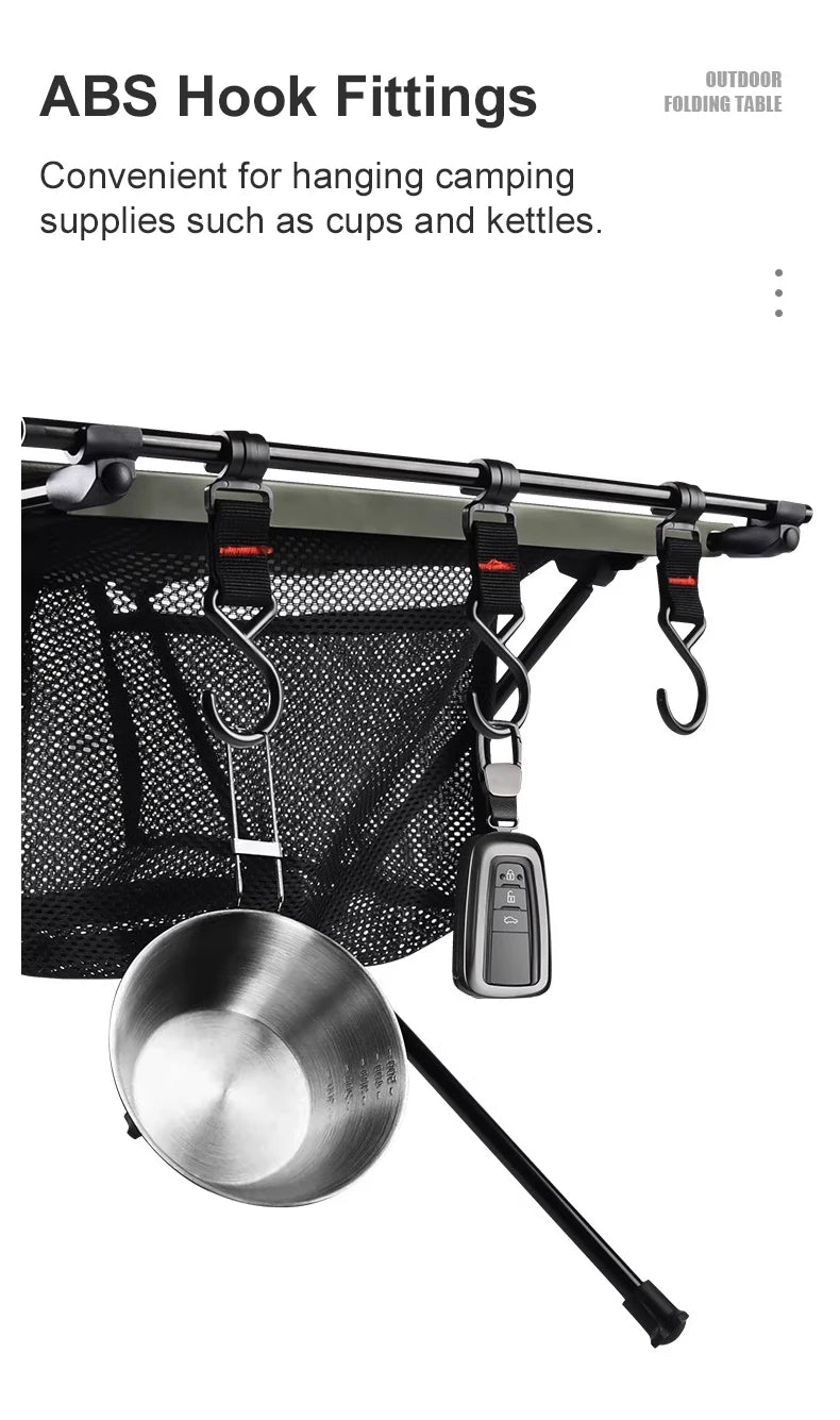 WESTTUNE Camping Folding Table Portable Aluminum Alloy Lightweight Table with Accessories Multifunctional Outdoor Table