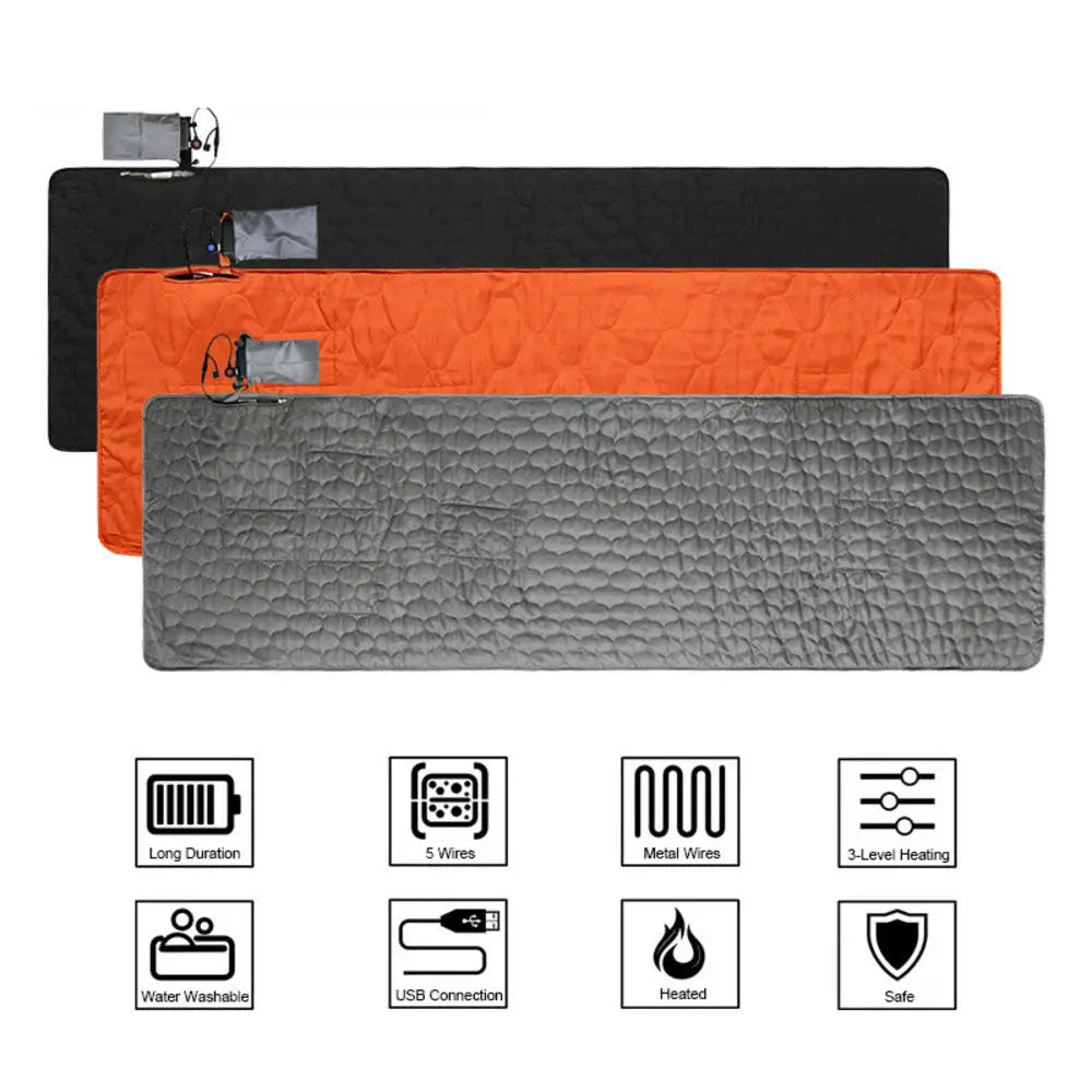 USB Heating Sleeping Mat,Outdoor Electric Heating Pads,3-Level Adjustable,Camping Tent Sleeping Mattress,Thermalpad Foot Warmer