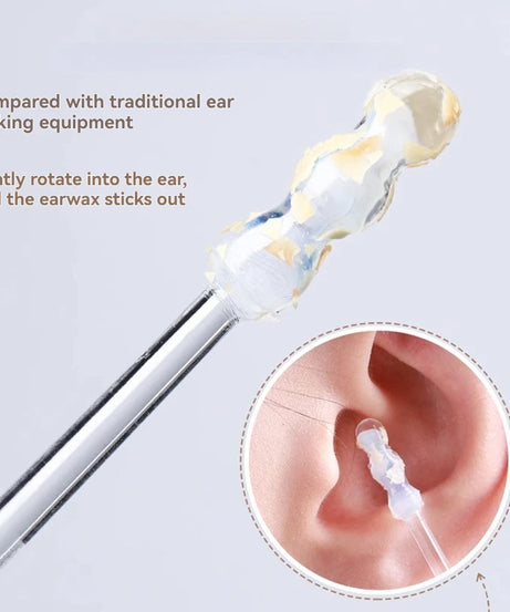 24Pcs/Box Silicone EarWax Remover Sticky Ear Picks Disposable Adhesive Earpick S/L Reusable Ear Cleaner for Kids & Adults