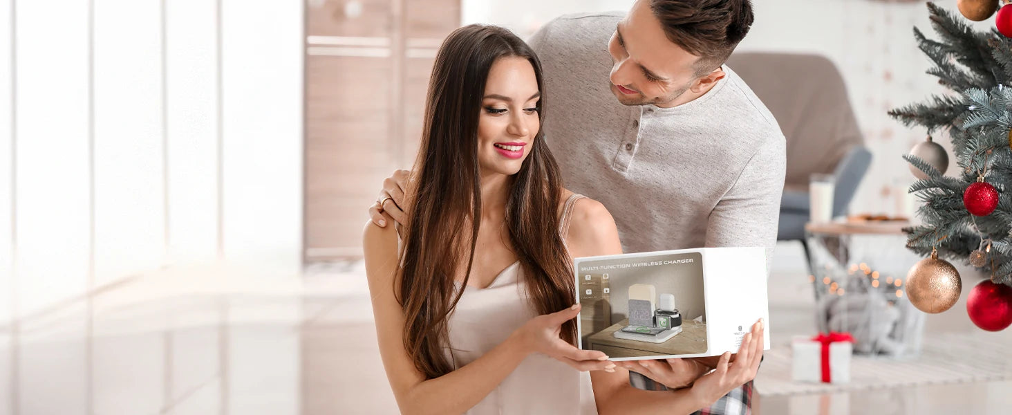 7-in-1 MagSafe Alarm Clock Charger-Wireless Station for iPhone 12-16/Samsung/Xiaomi/Huawei/Apple Watch/AirPods with Night Light