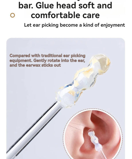 24Pcs/Box Silicone EarWax Remover Sticky Ear Picks Disposable Adhesive Earpick S/L Reusable Ear Cleaner for Kids & Adults