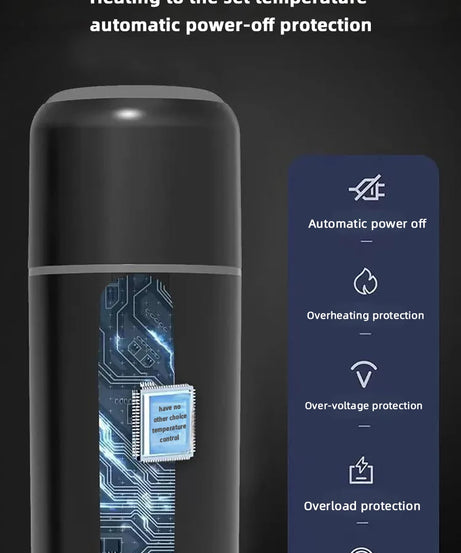 Electric Kettle 12V24V Portable Car Heating Cup 500ml Travel Heating Touch Screen Intelligent Adjustable Temperature Thermal Cup