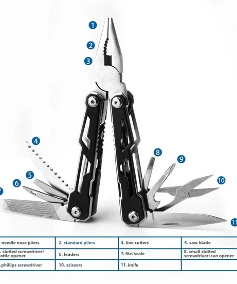 Outdoor Folding Multipurpose Tools Camping Portable Stainless Steel EDC Emergency Survival Knife Clamp Hiking Equipment