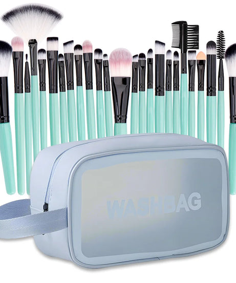 25-Piece Professional Makeup Brush Set with Portable Makeup Bag, Full Face Tools for Beginners and Professionals