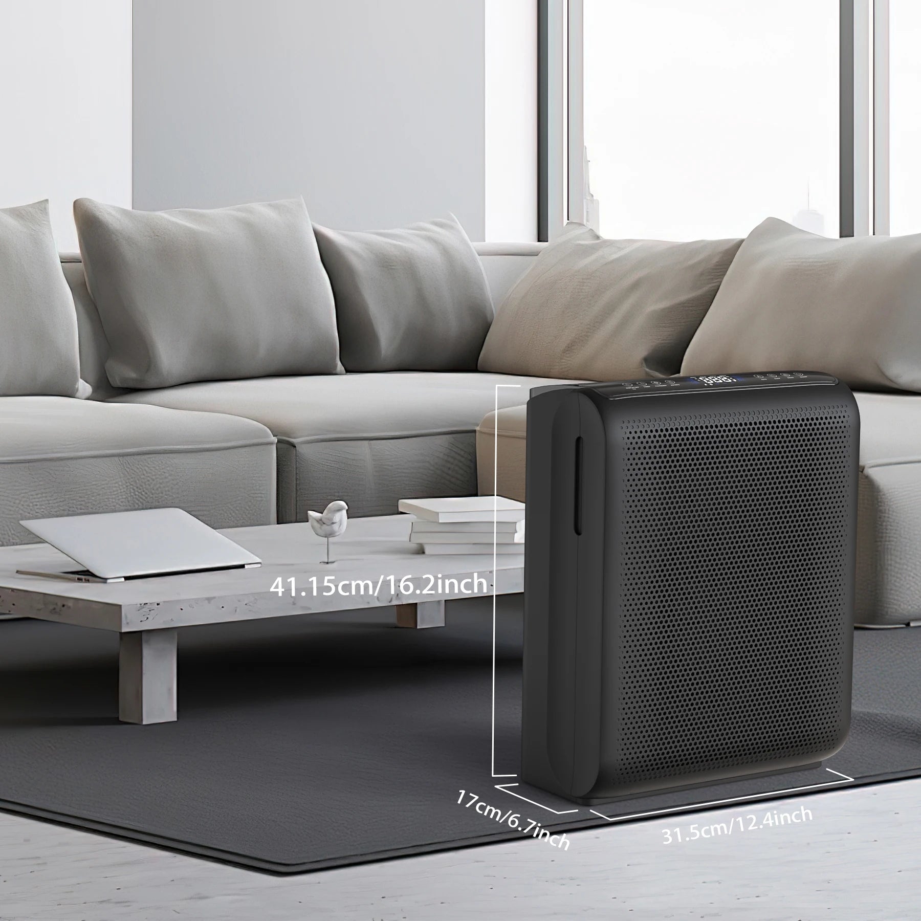 AROEVE Air Purifier 1504 Sq.Ft Touch Control Smart Timer 3 Speed , Washable Filters, for Pet Dander, Pollen, Smoke Bedroom, MK07