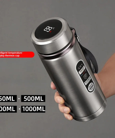 800ML-1L Stainless Steel Thermos Bottle 304 Tea Bottle Car Vacuum Bottle with LED Temperature Display Portable Drinking Cup