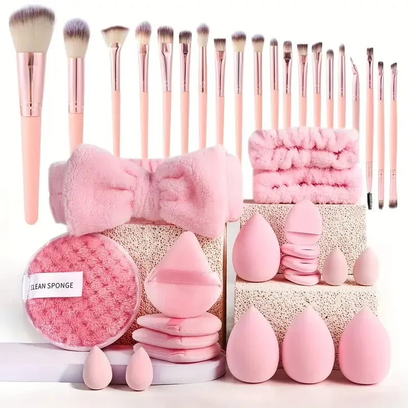 20/40 Pink Makeup kit Complete Makeup Brush Set, Big set includes Soft Brushes, Beauty Blender, Birthday Christmas New Year gift