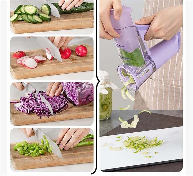 LMETJMA Electric Cheese Grater Portable Salad Maker With 4 Different Shapes of Blades 40W Electric Rotary Slicer Shredder JT363