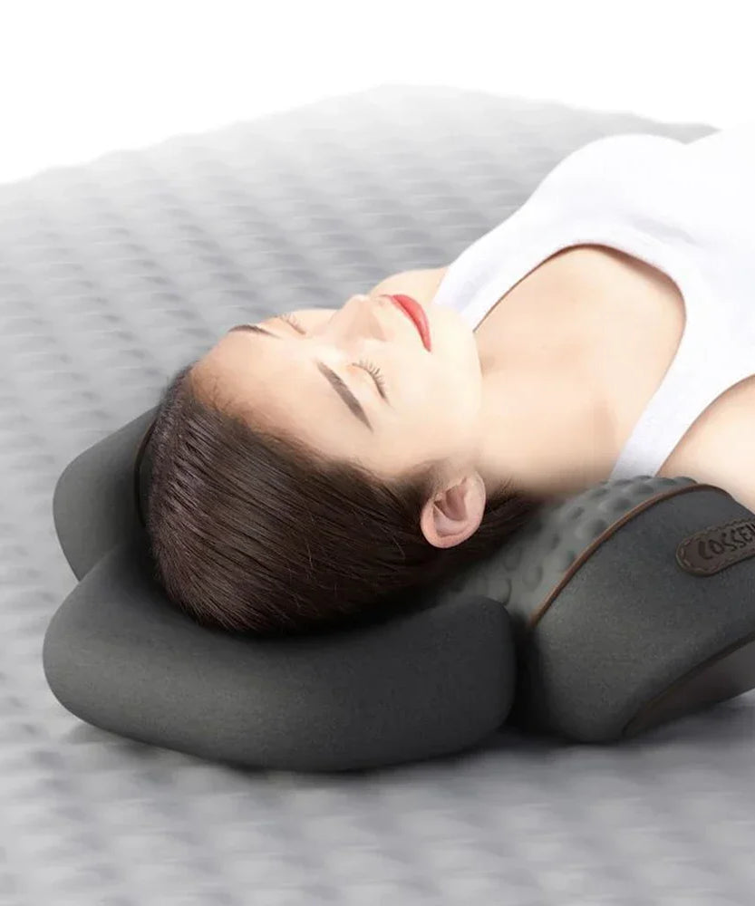 Electric Neck Massager Cervical Pillow Hot Compress Neck Stretch Heating Vibration Neck Shoulder Massage Pillow Back Traction