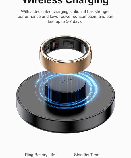 Uhoofit R10 Smart Ring with Charging Case Men Women Health Heart Rate Sleep Monitor IP68 & 5ATM Waterproof Multi-sport Mode