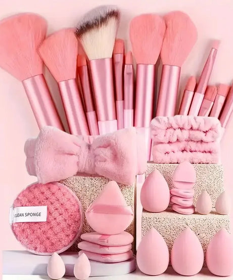 20/40 Pink Makeup kit Complete Makeup Brush Set, Big set includes Soft Brushes, Beauty Blender, Birthday Christmas New Year gift