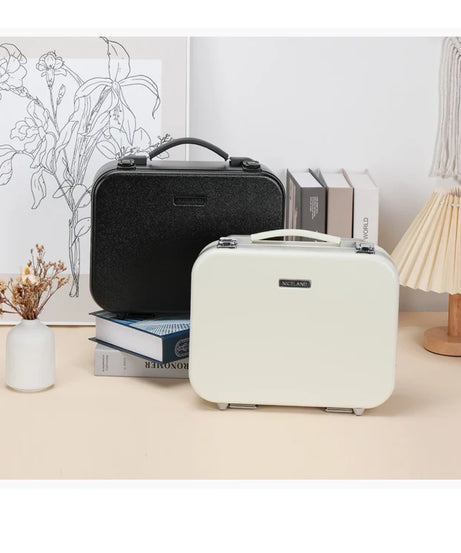 Portable Makeup Organizer Box with LED Light & Mirror – Travel-Friendly Cosmetic Train Case for Brushes box