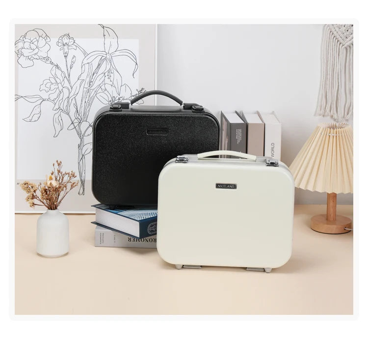 Portable Makeup Organizer Box with LED Light & Mirror – Travel-Friendly Cosmetic Train Case for Brushes box