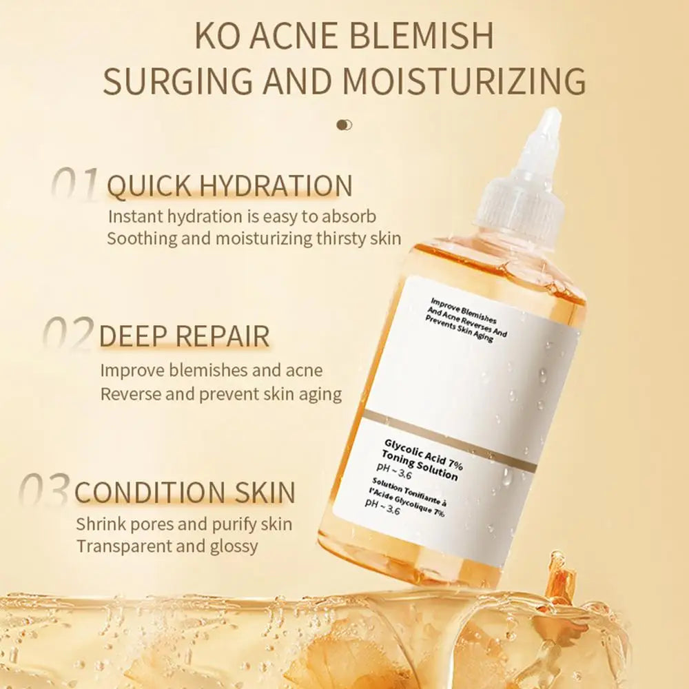 Glycolic Acid 7% Toner Nourishing Gentle Glycolic Acid Toner Remove Acne Fade Acne Fruit Acid Essence Ordinary Acne Remove